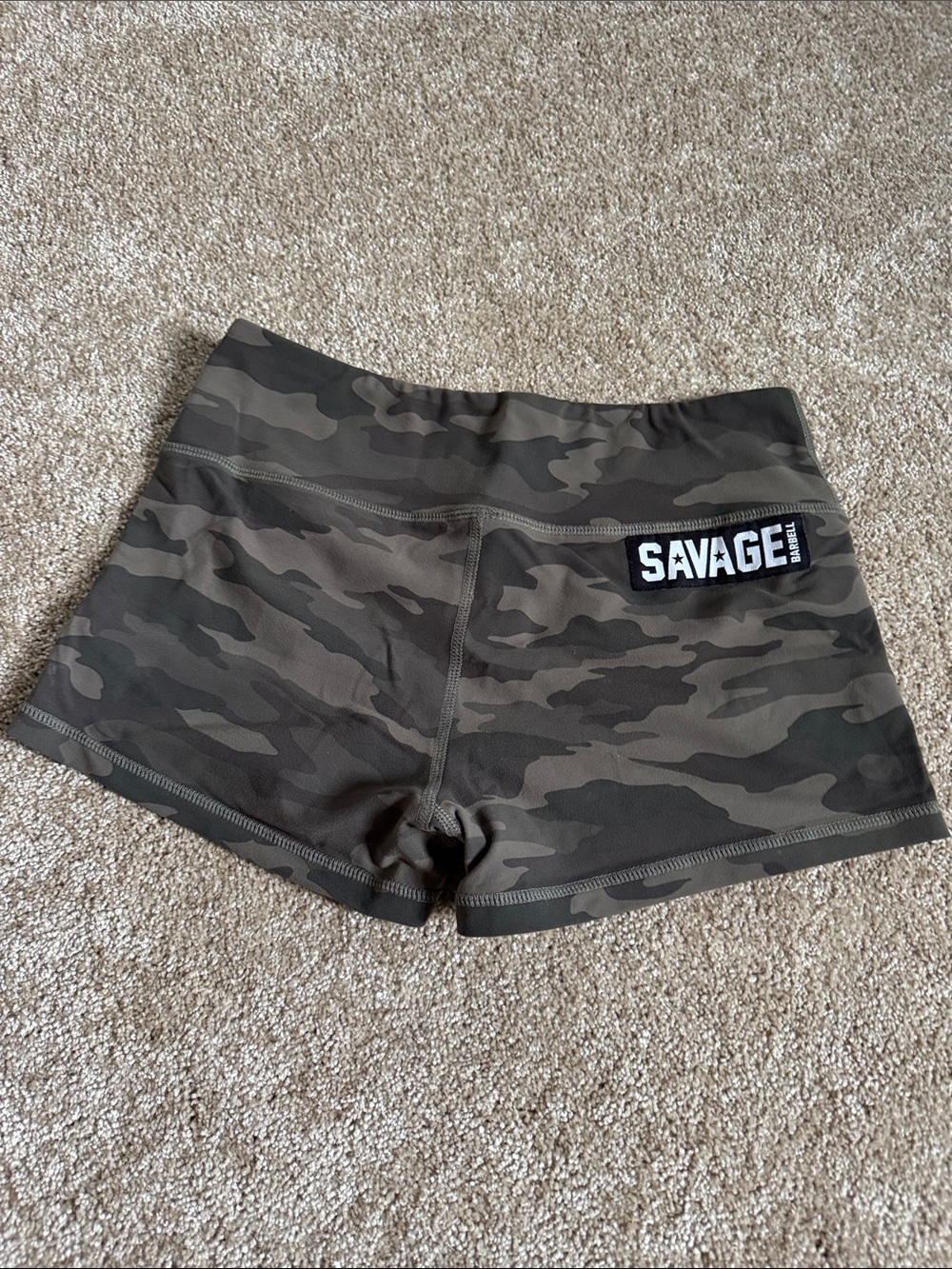 Savage Barbell Olive Camo Athletic Shorts